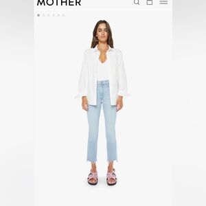 MOTHER Light Blue High-Rise Crop Jeans
Insider Crop Step Frey 
Size 32